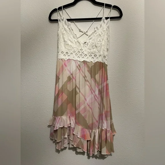 #269 Free People Adella Printed Mini Slip Medium - Picture 3 of 5